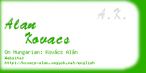 alan kovacs business card
